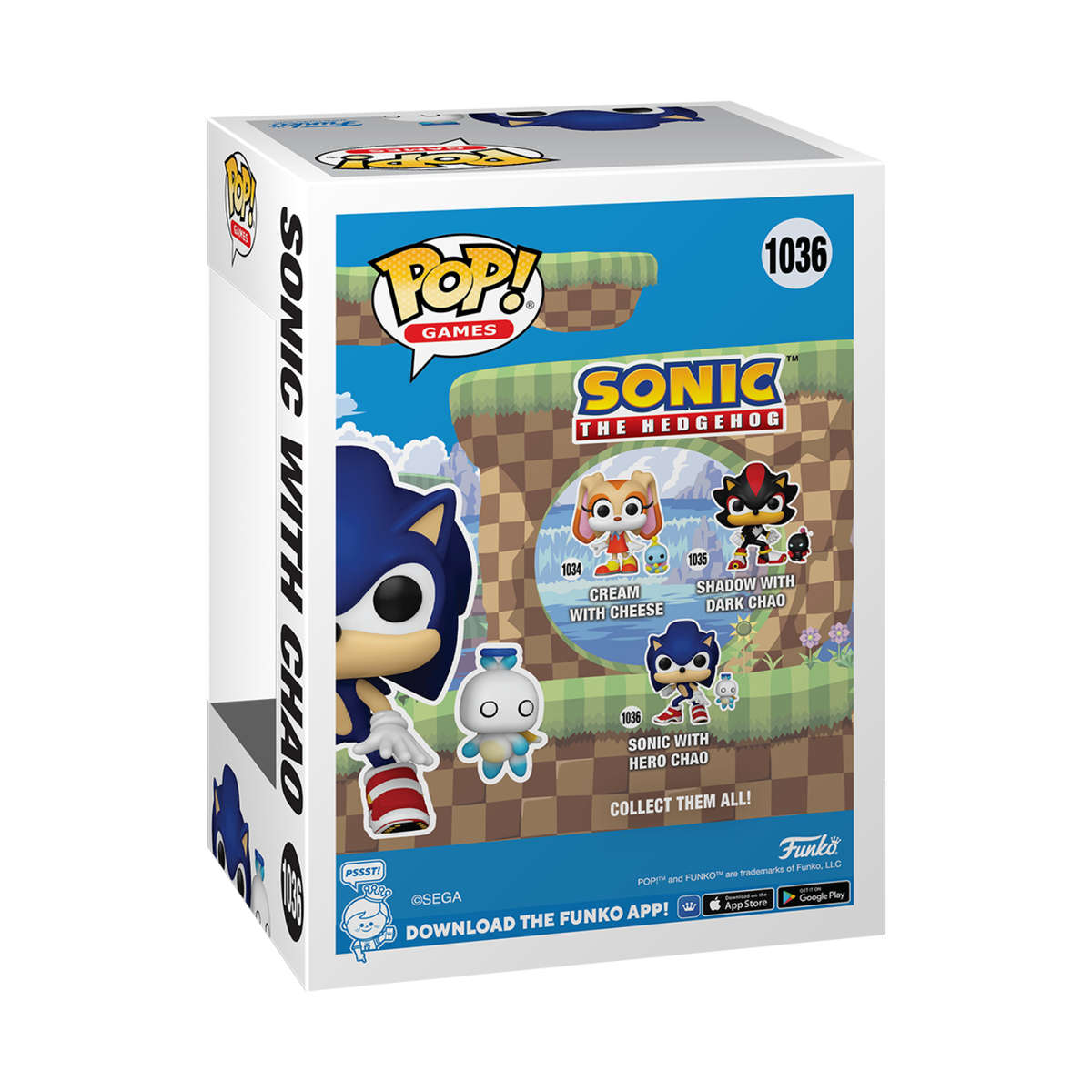 Sonic with Chao  Sonic the Hedgehog Funko Pop Vinyl Figure #1036