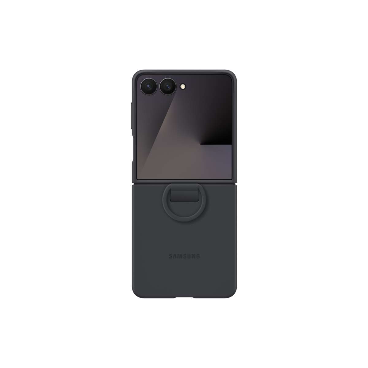 Samsung Galaxy Z Flip7 Silicone Case with Ring - Black