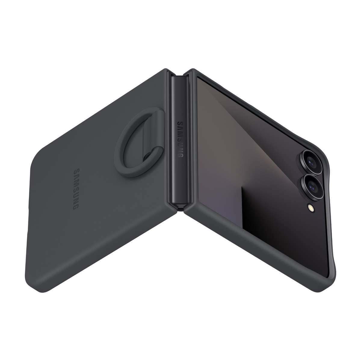 Samsung Galaxy Z Flip7 Silicone Case with Ring - Black