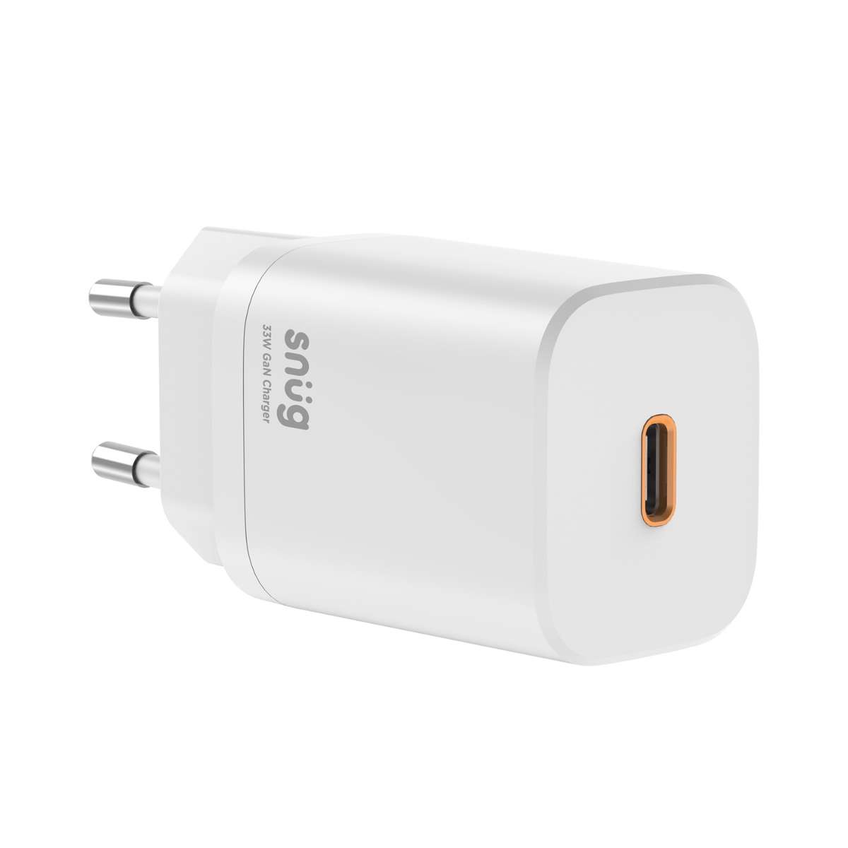 33W Snug PD GaN Wall Charger  1-Port White
