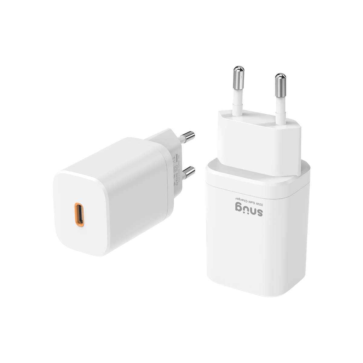 33W Snug PD GaN Wall Charger  1-Port White
