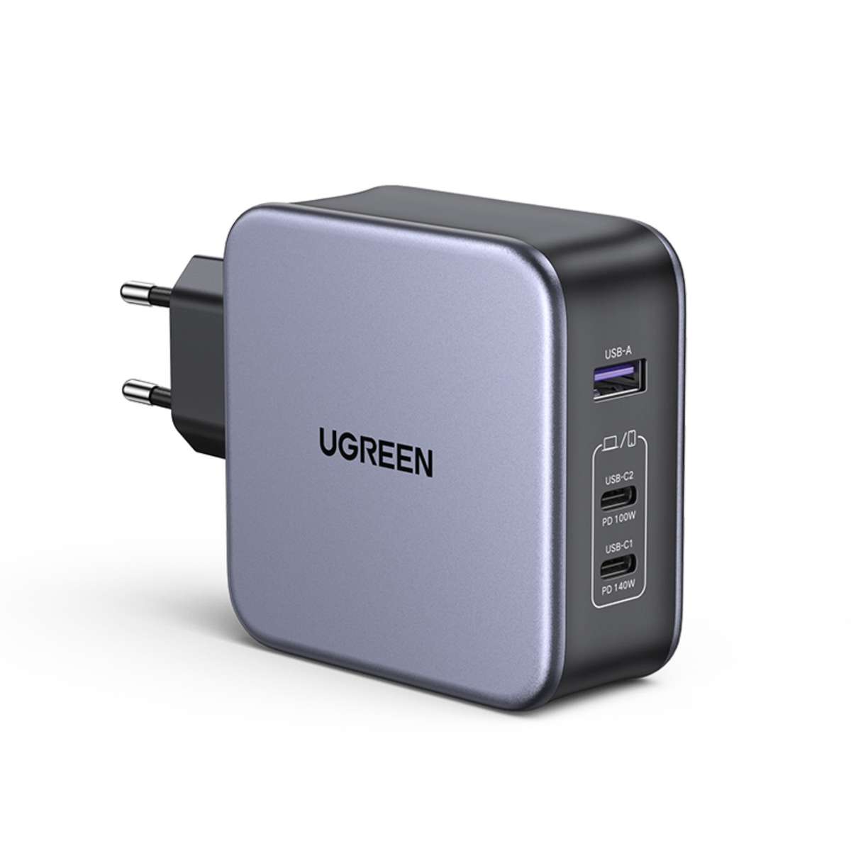 140W UGREEN PD GaN Wall Charger  3-Port Grey