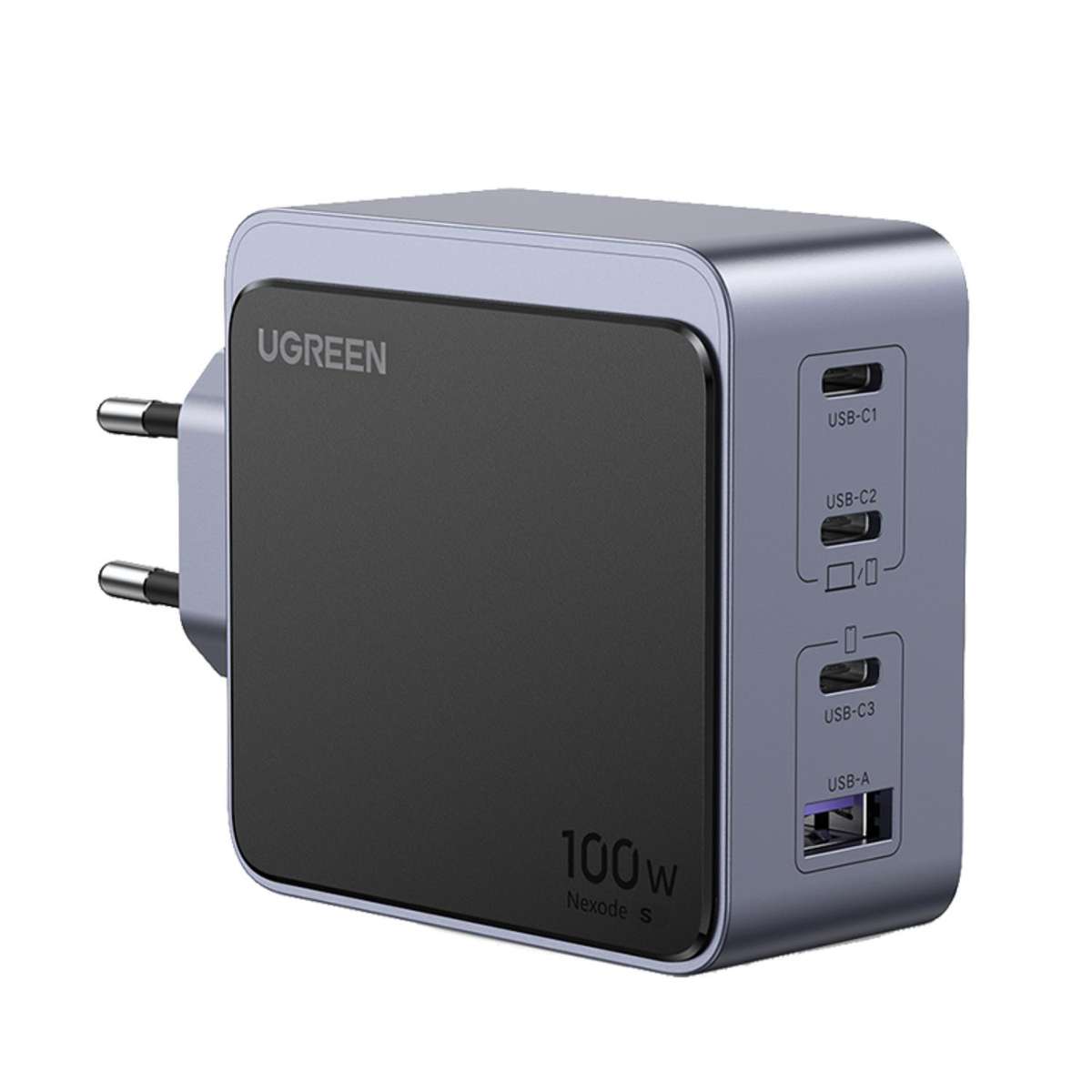 UGREEN Nexode 100W GaN PD Fast Wall Charger - 4 Port - Grey & Black