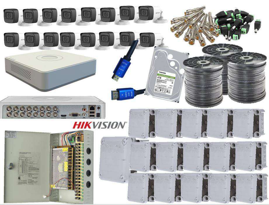Hikvision 1080P 16 Channel CCTV Kit With 2MP Bullet Cameras &amp; 4TB HDD Bundle