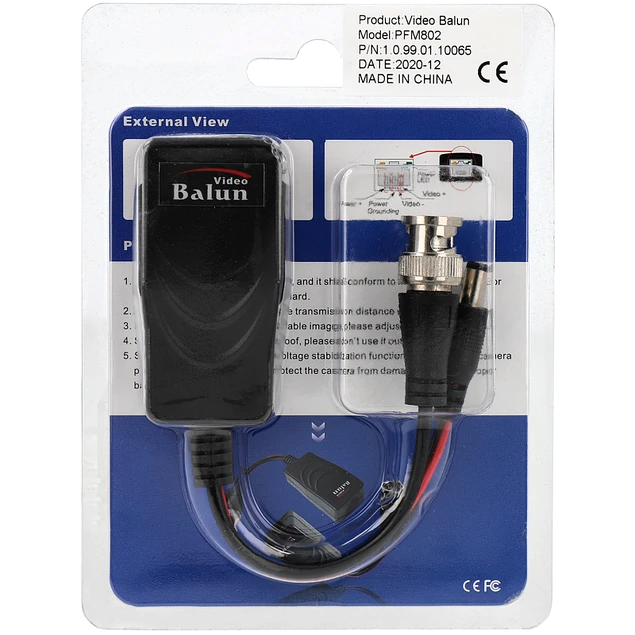 Dahua 1-CH Passive Video Balun with Power