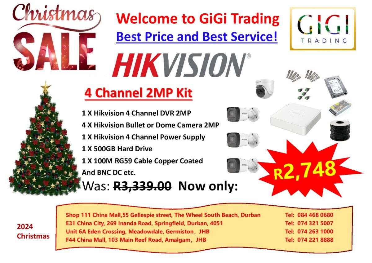 HIKVISION 4 CHANNEL 2MP KIT
