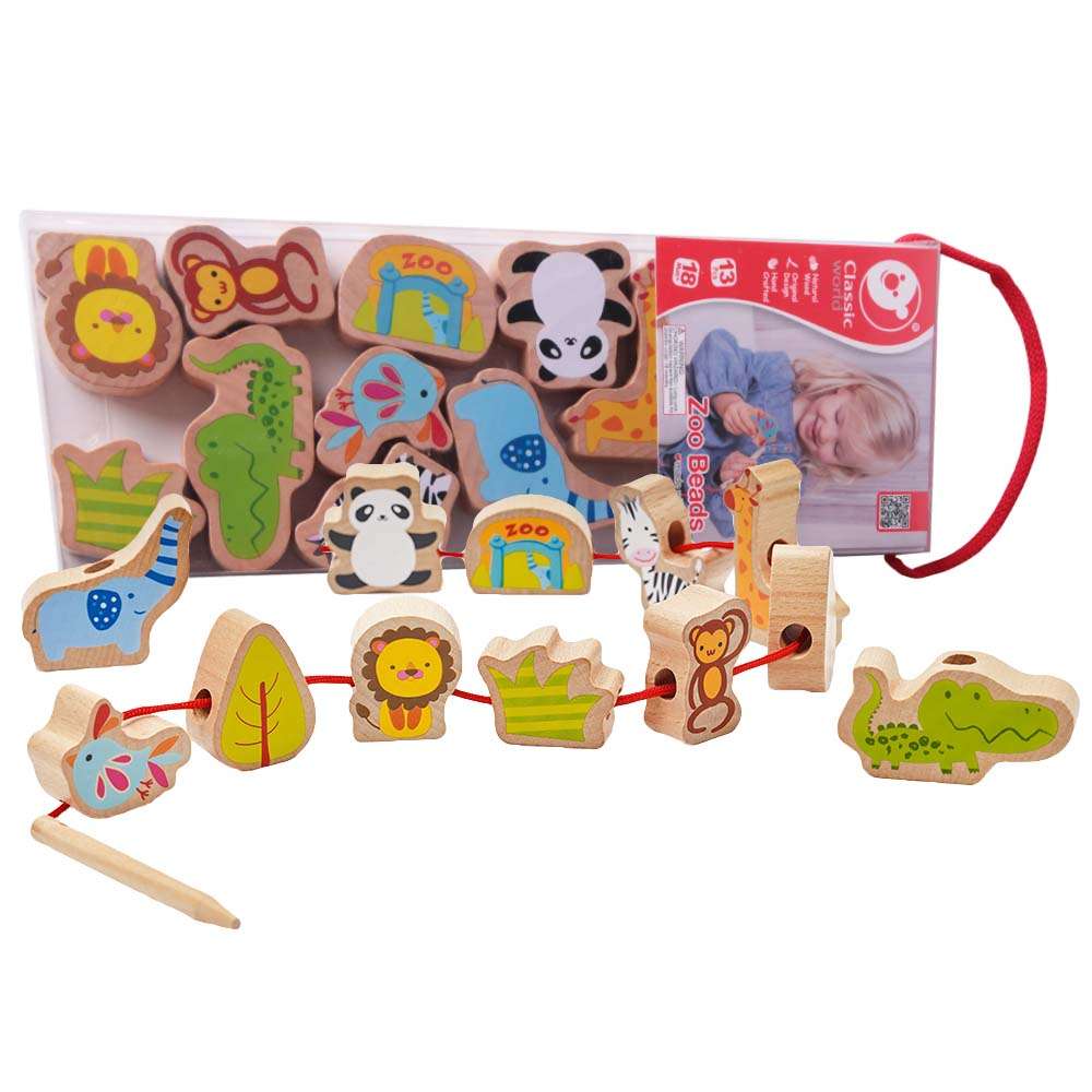 Classic World - Lacing Beads - Zoo - 13pcs