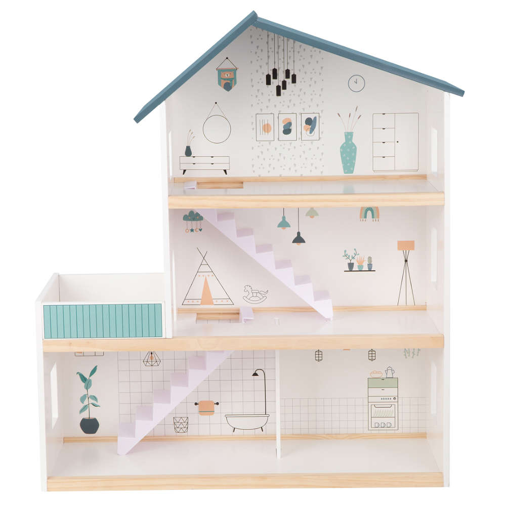 TookyToy - 3-Storey Doll House & Accessories
