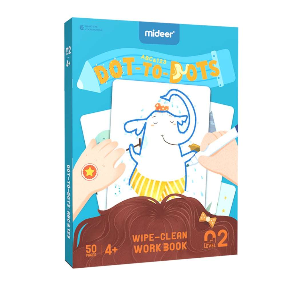 Mideer - Dot-to-Dot Wipe Clean Activity Cards - Reusable Connect the Dots for Kids