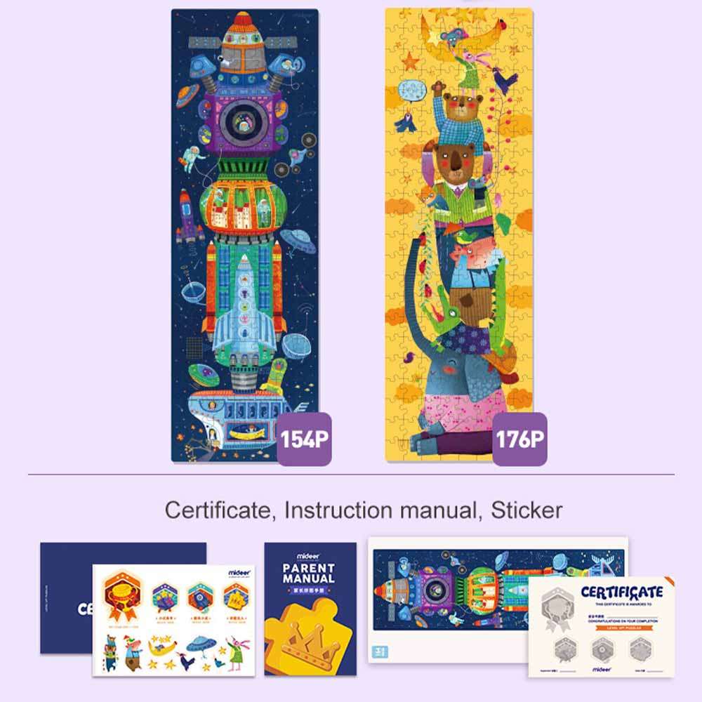 Mideer - Level Up Jigsaw Puzzle for Kids - 2-in-1 - Level 6 Imagine The World