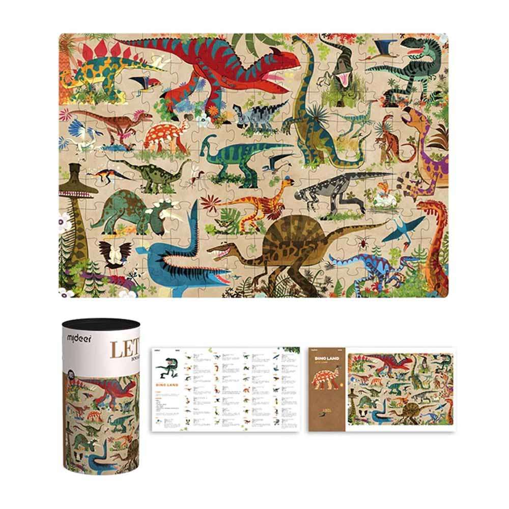 Mideer - Dino Land Let's Learn Puzzle: 126 Pieces