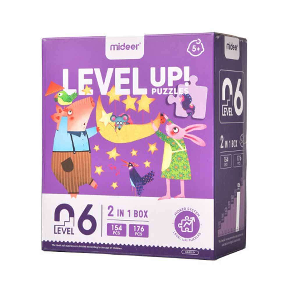 Mideer - Level Up Jigsaw Puzzle for Kids - 2-in-1 - Level 6 Imagine The World