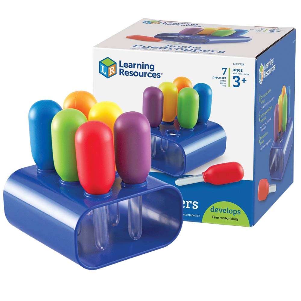 Learning Resources - Primary Science® - Jumbo Eyedroppers with Stand - 6pcs