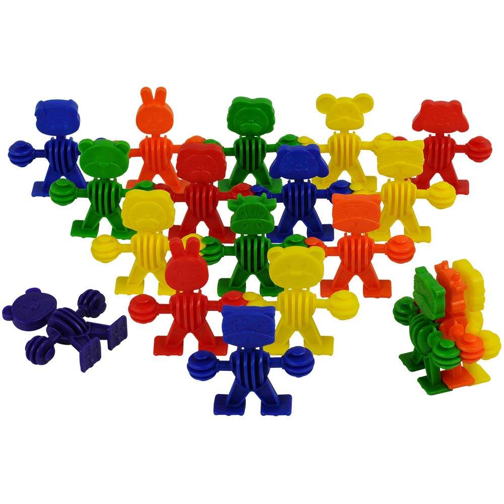 Greenbean - Linking Animals - Interlocking Building Blocks - 96pcs in Polybag