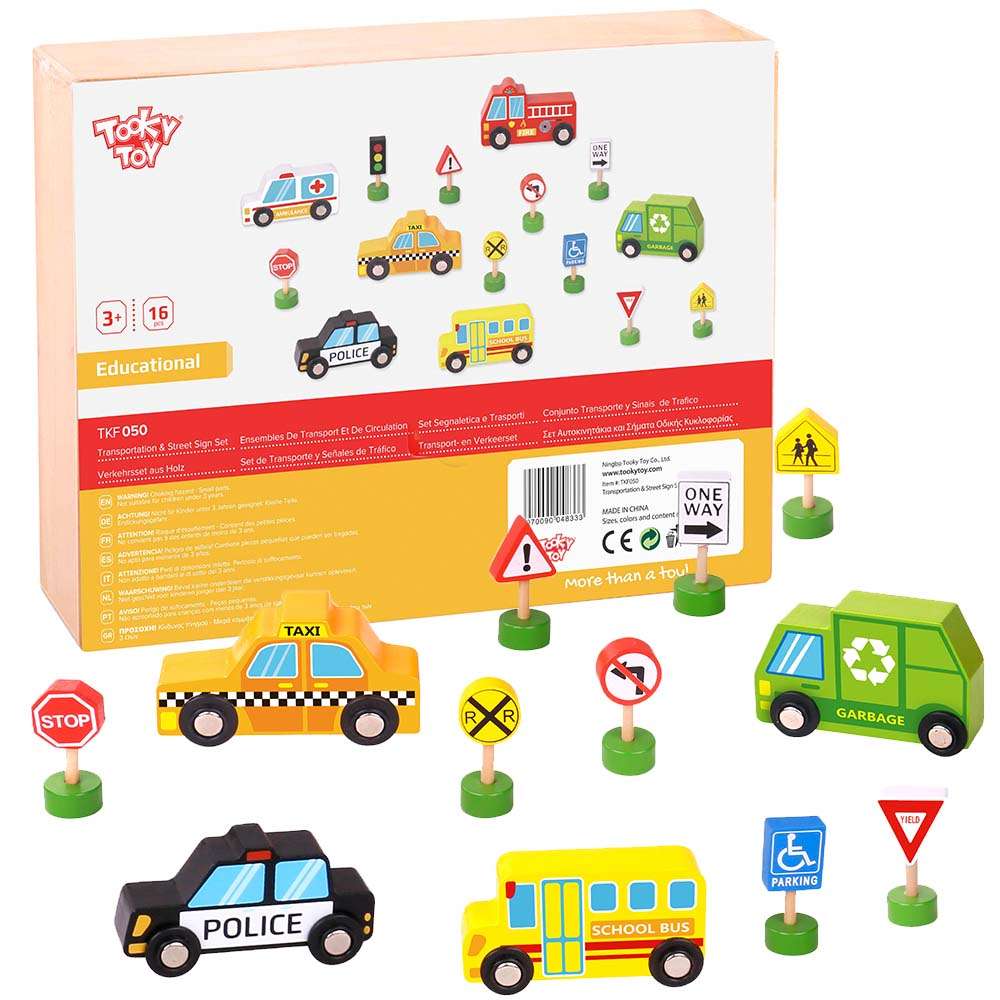 TookyToy - Transportation & Street Sign Set
