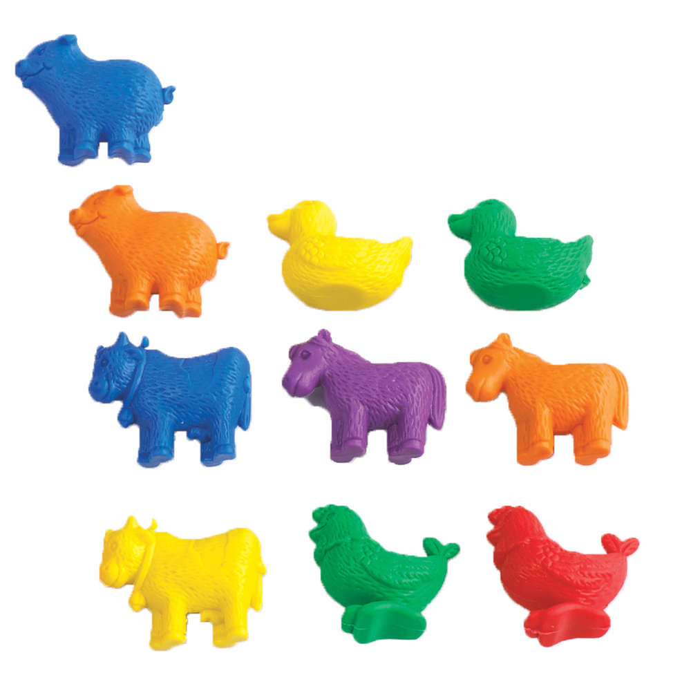 EDX Education - Counters - Farm Animals 6 Colours - 72Pc Polybag