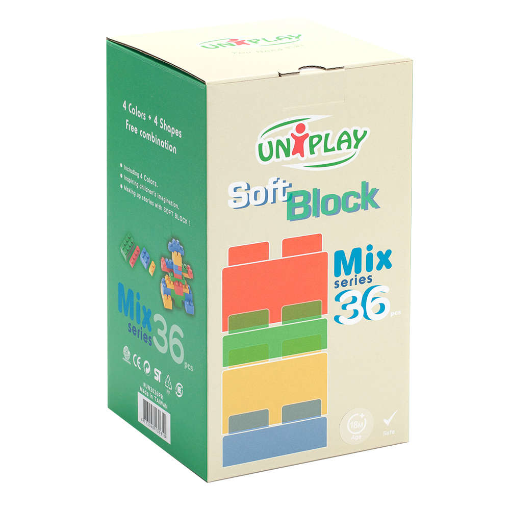 Greenbean - Jumbo Soft Blocks - Mixed - 36pcs - Box