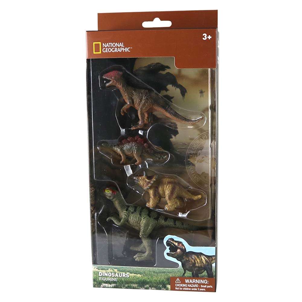 National Geographic - Dinosaur - Medium 7-13cm - 4pcs in Display Box -**
