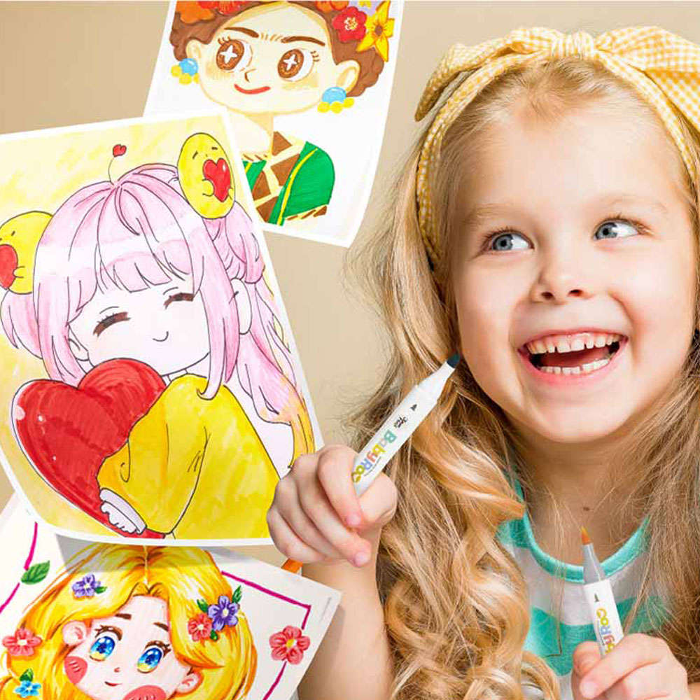 Jar Meló - Dual - Tip Washable Markers - 24 Colours