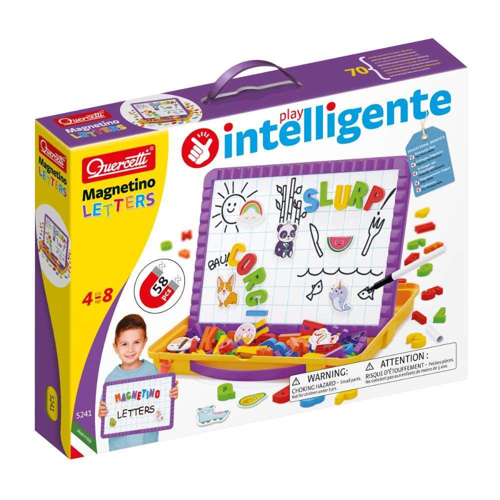 Quercetti - Magnetic Whiteboard Board & Magnetic Letters Activity Set