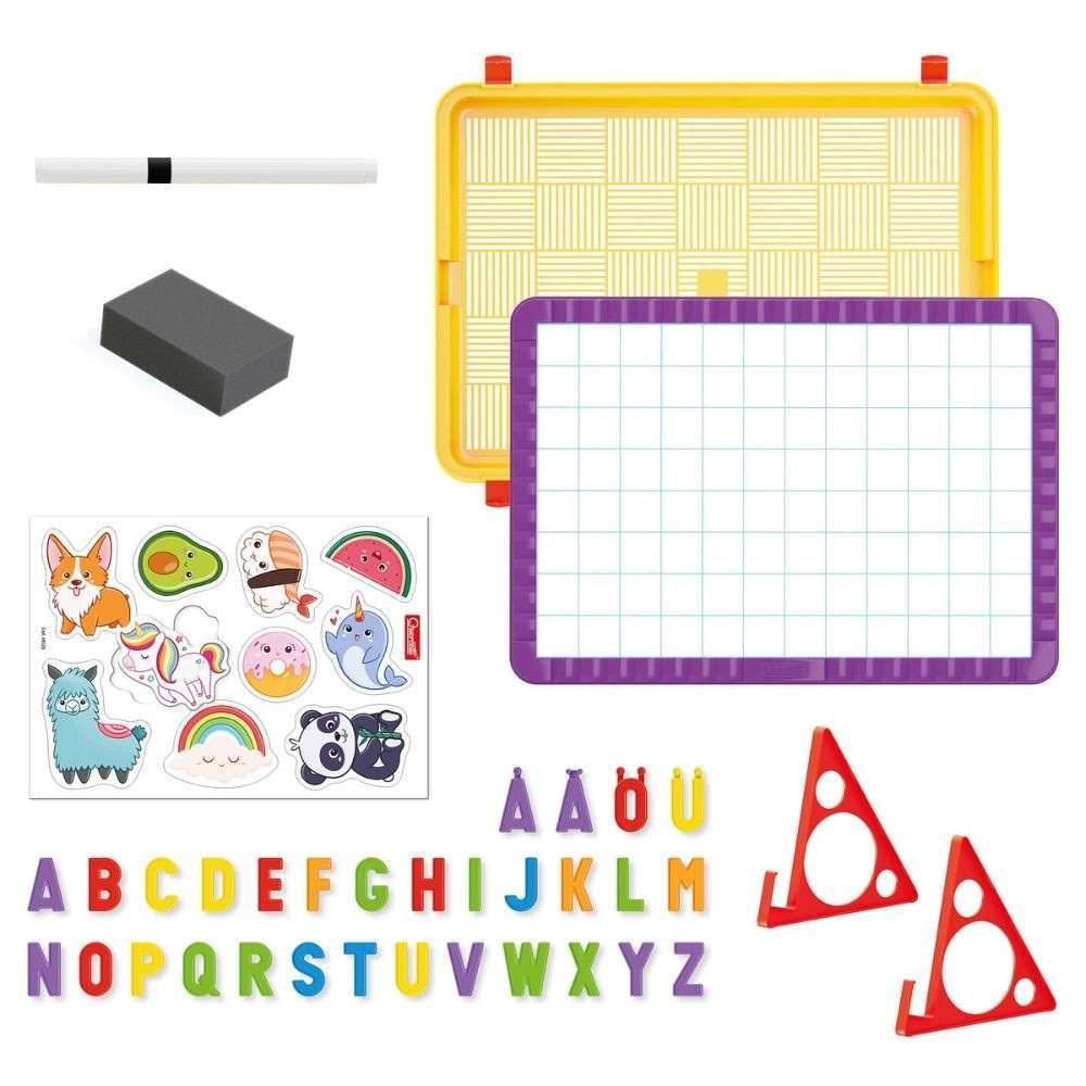 Quercetti - Magnetic Whiteboard Board & Magnetic Letters Activity Set