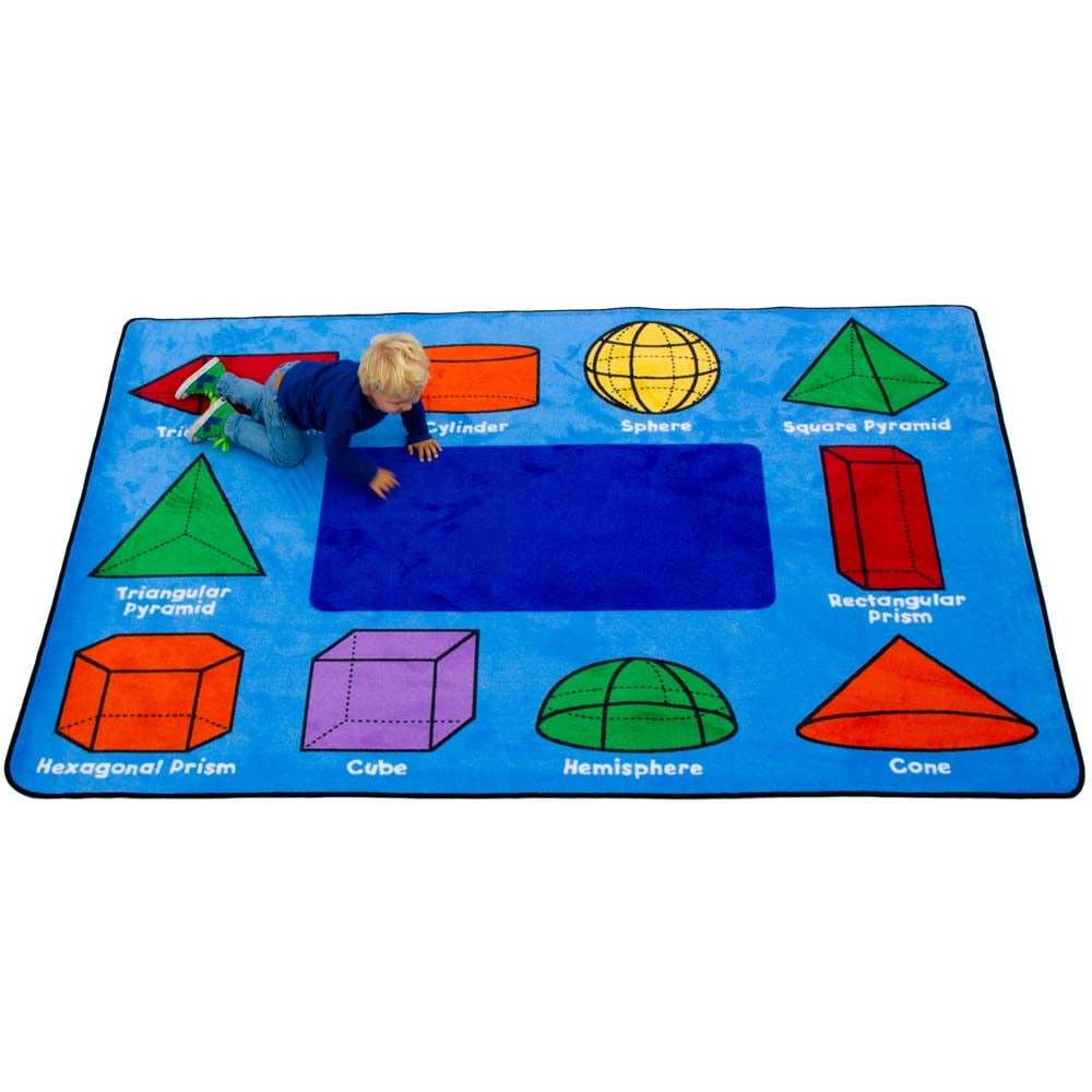 Learning Classroom Carpets - 3D Geometric Shapes - Rectangle - 257 x 178 cm