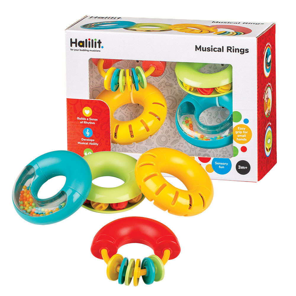 Halilit - Music Instrument for Babies & Toddlers - Musical Rings Gift Set of 4