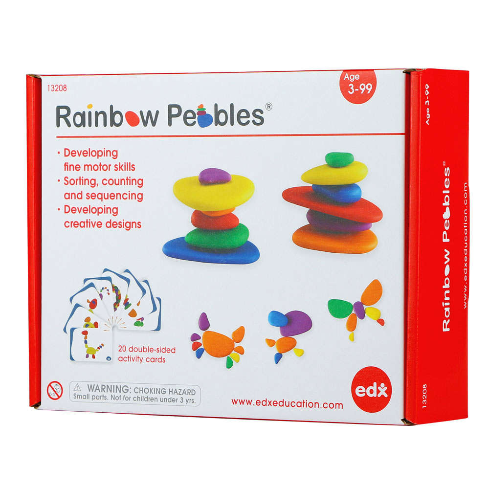 EDX Education - Rainbow Pebbles - Activity Set - 20 Activity Cards - 36pcs
