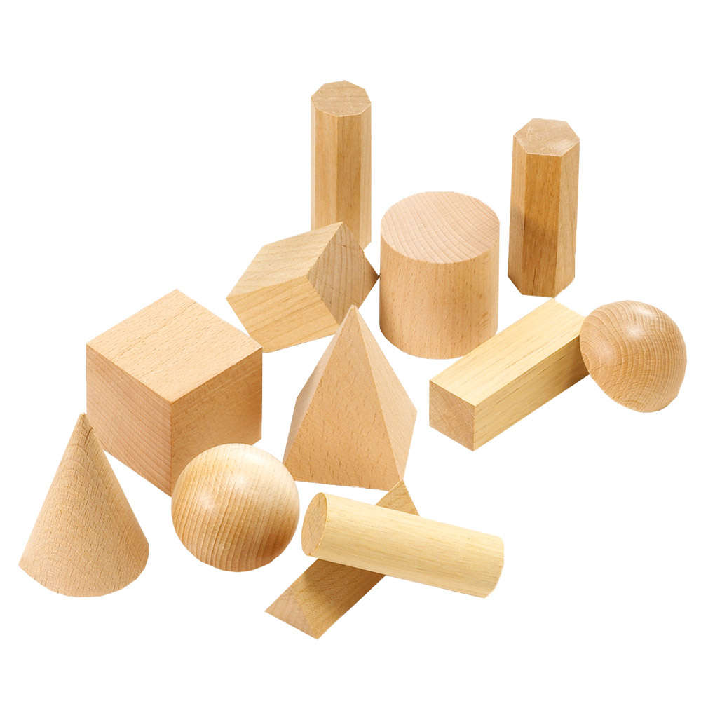EDX Education - Geometric Solids - Wood - 12pcs