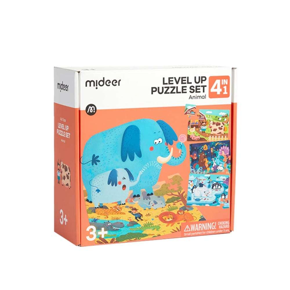 Mideer - Level Up Puzzles Set - 4-in-1 - Animals