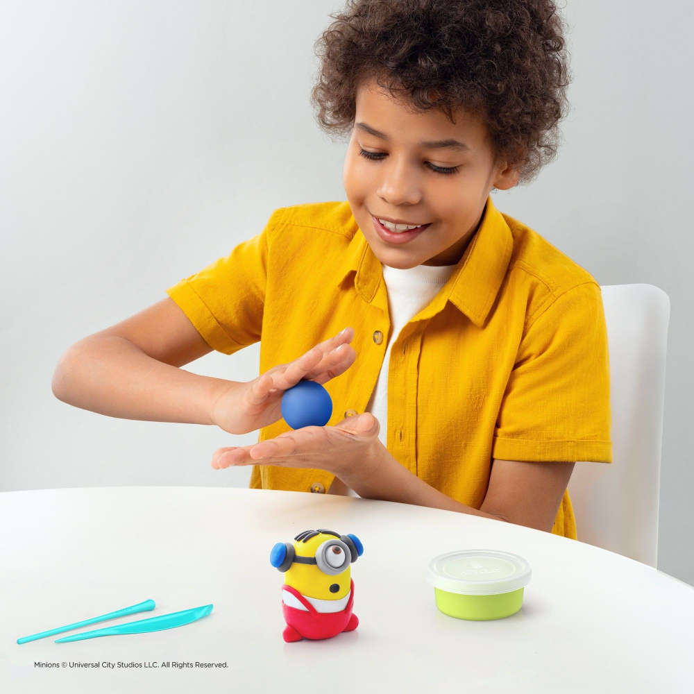 Hey Clay - Modelling Air-Dry Clay with Fun Interactive App - Stuart, Series Minions, 5 cans