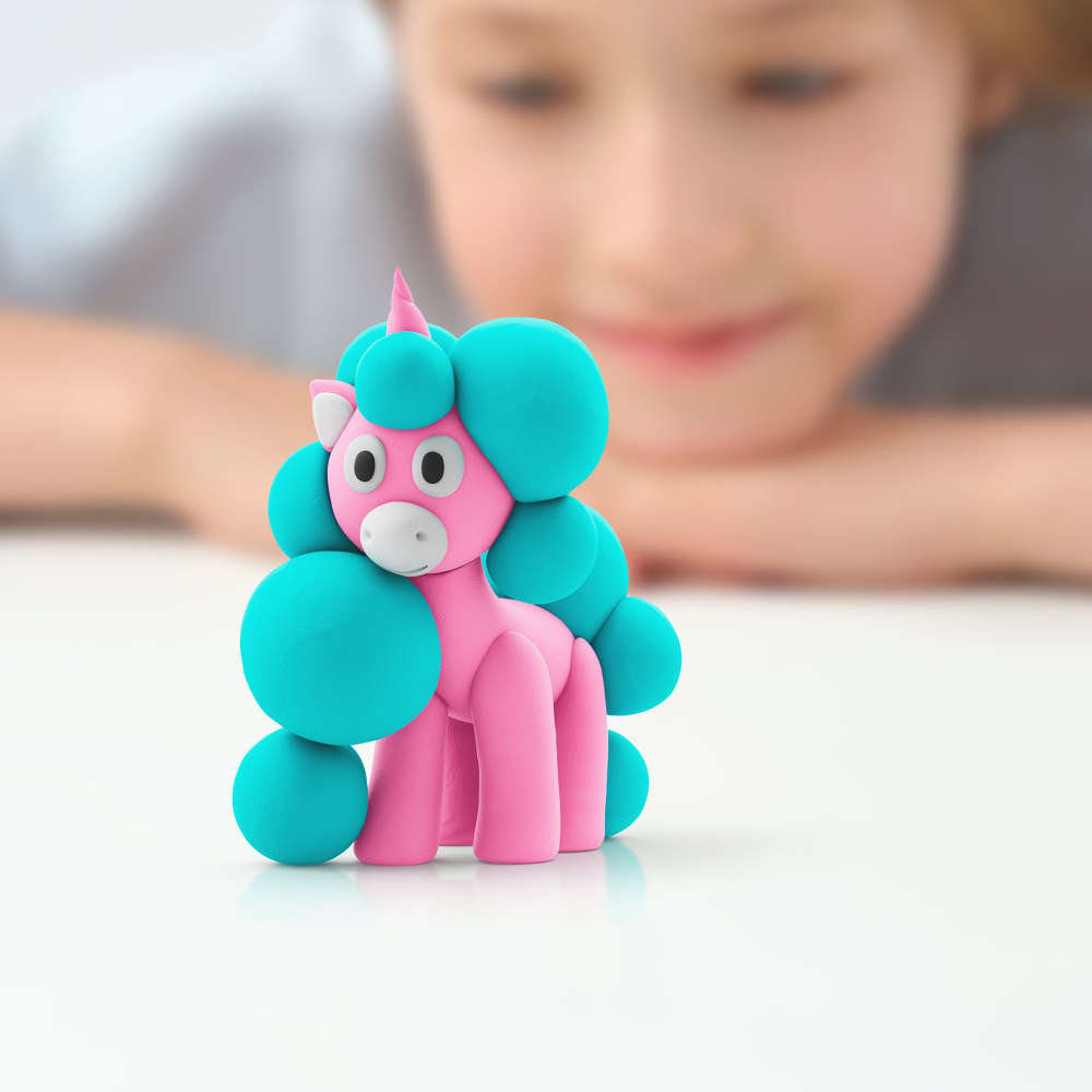 Hey Clay - Modelling Air-Dry Clay with Fun Interactive App - Rainbow Unicorns, 15 cans