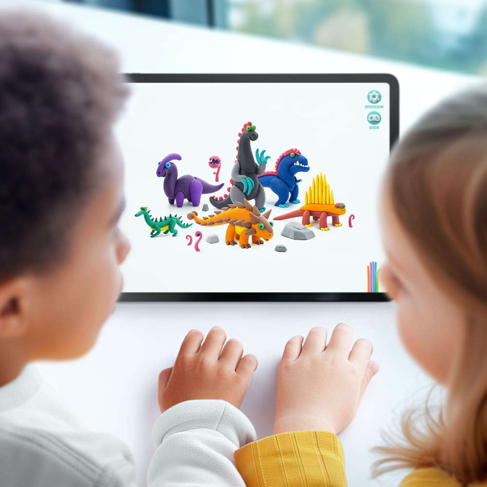 Hey Clay - Modelling Air-Dry Clay with Fun Interactive App - Mega Dinos, 15 cans