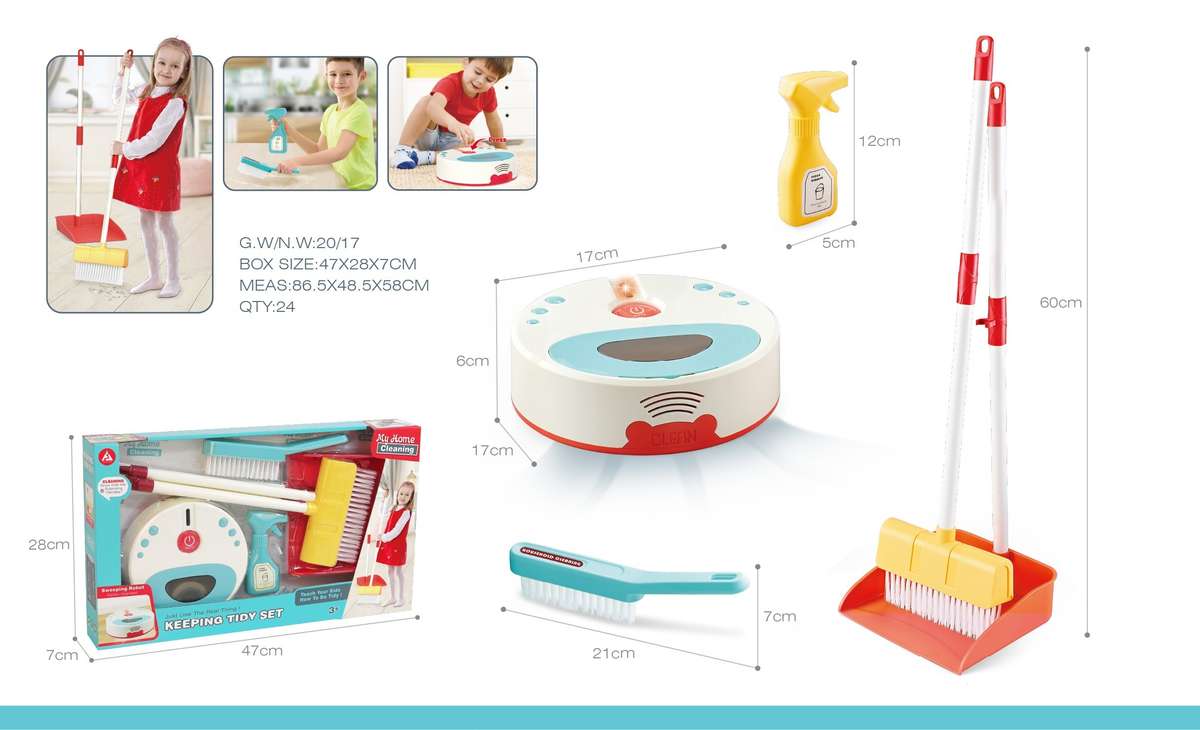 Cogo - Pretend & Play Keeping Tidy Set with Sweeper and Cleaning Tools