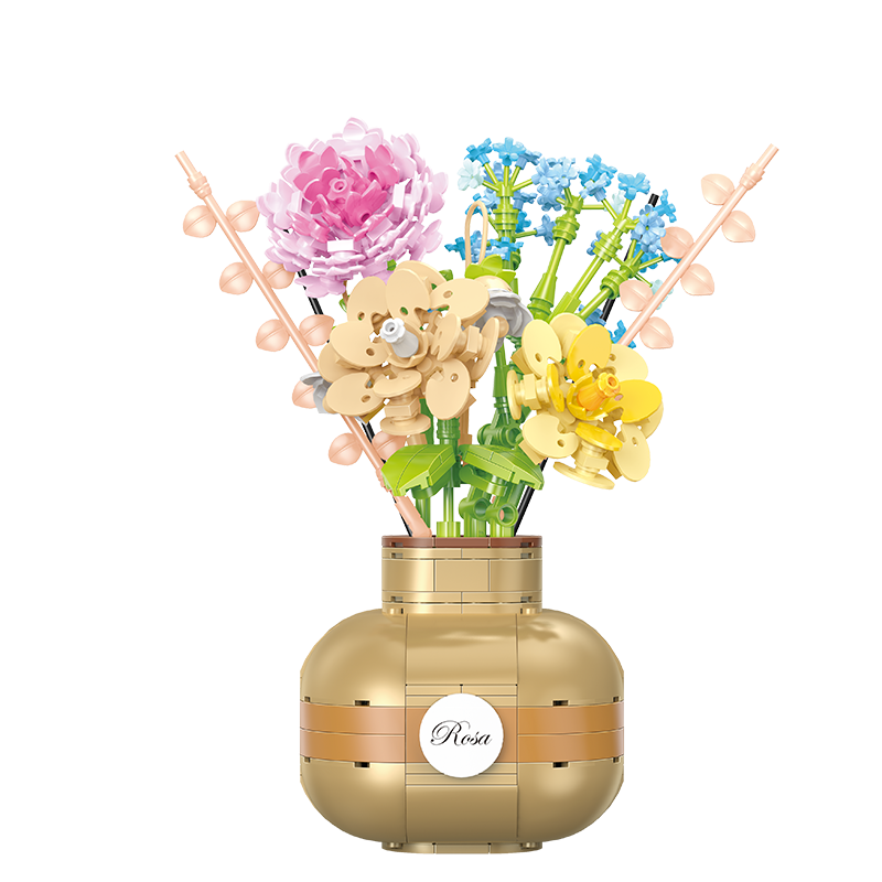 Cogo - Building Block Set - Flower Bouquet in Vase - 542 Pieces