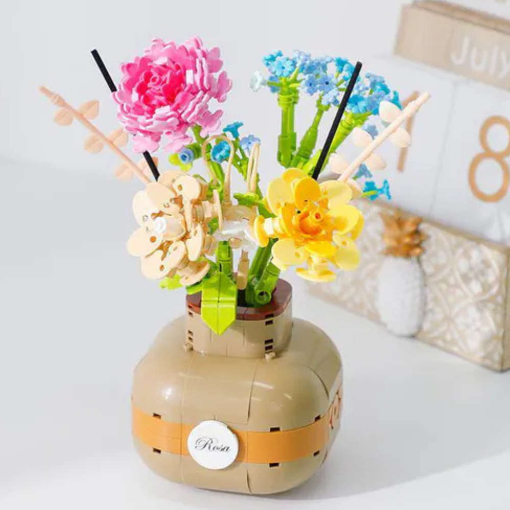 Cogo - Building Block Set - Flower Bouquet in Vase - 542 Pieces