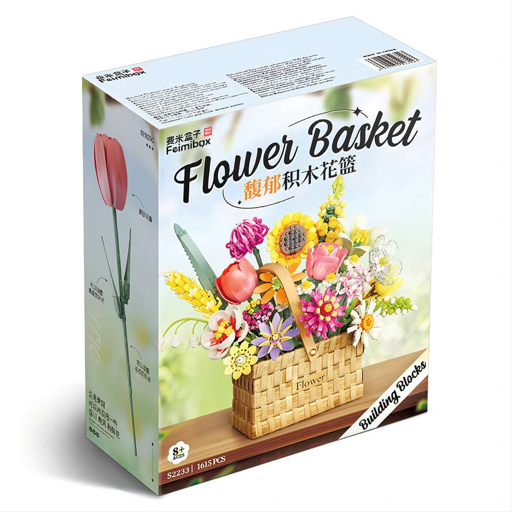 Feelo - Flower Basket Building Block Set - 1614 Pieces