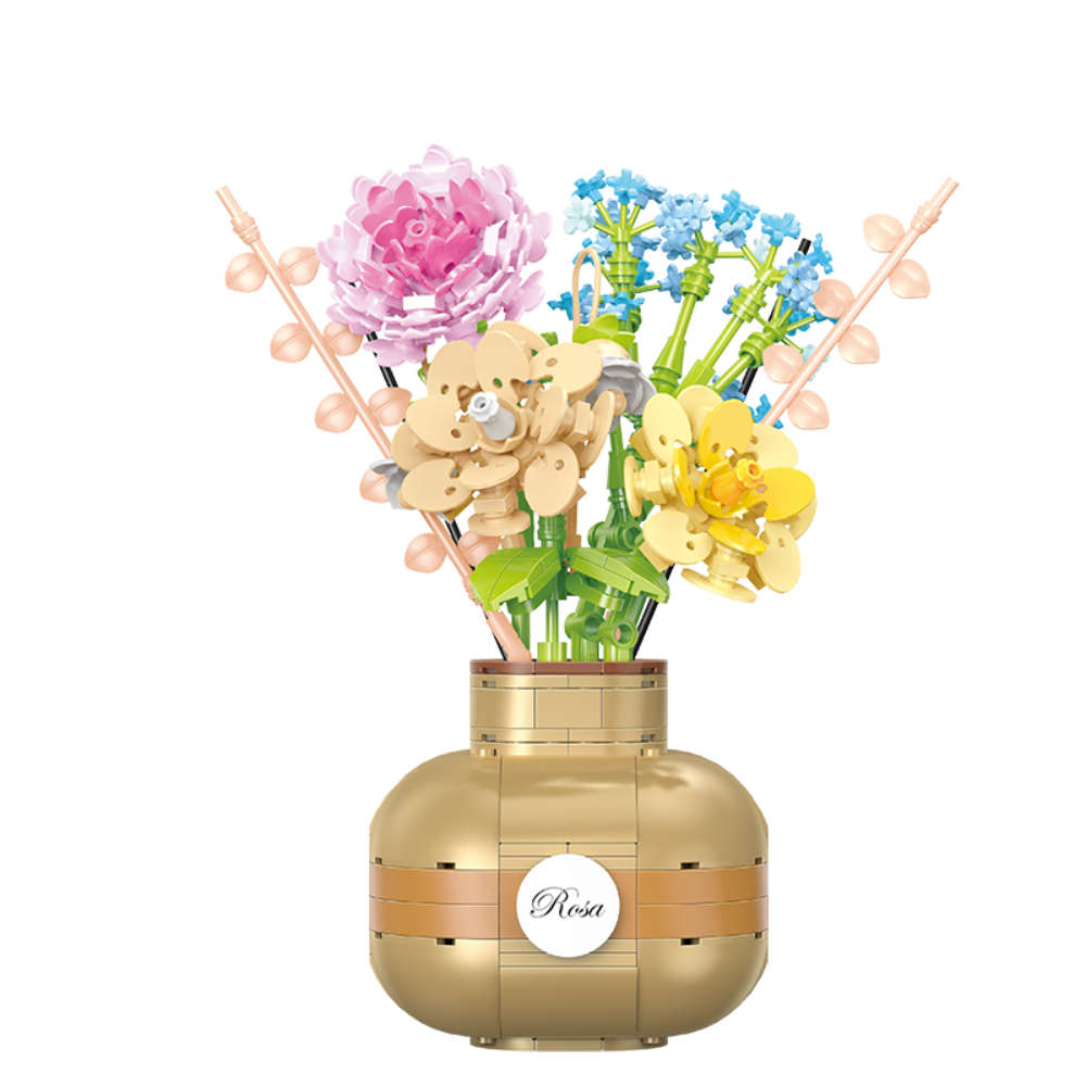 Cogo - Building Block Set - Flower Bouquet in Vase - 542 Pieces