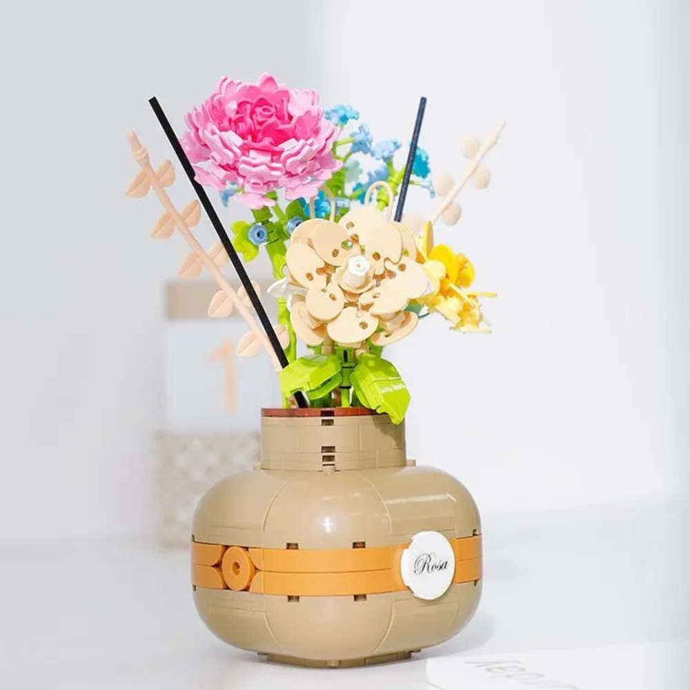 Cogo - Building Block Set - Flower Bouquet in Vase - 542 Pieces