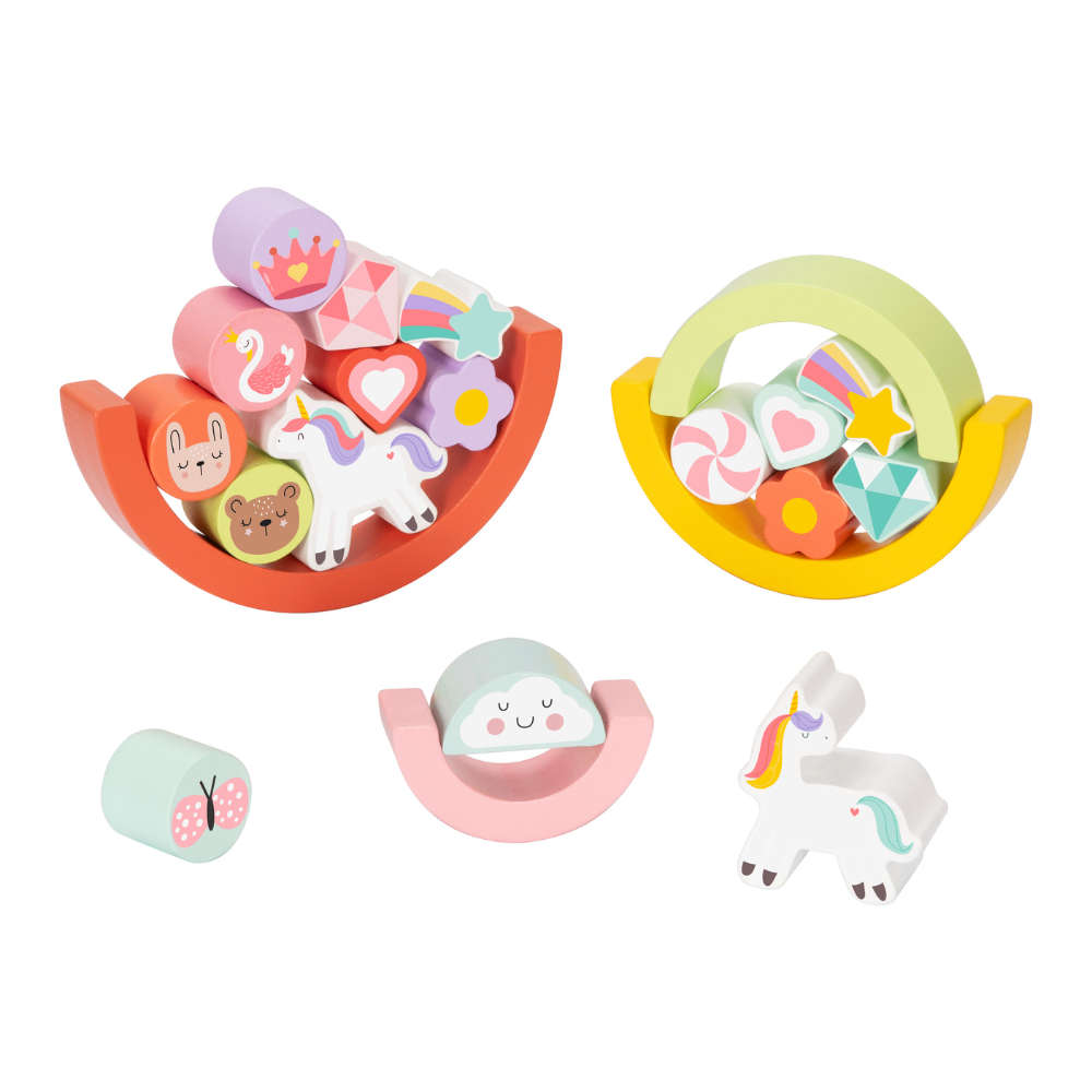 hi Pando - Wooden Balance Stacker - Unicorn Themed - 21pcs