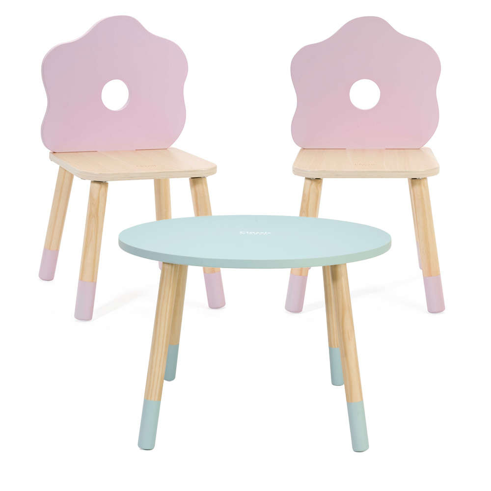 Classic World - Grace Flower Table & Chair Set - 3pcs - 2x Chairs