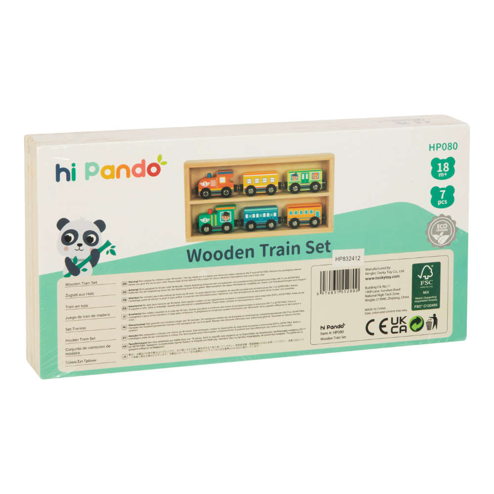 hi Pando - Magnetic Train Set With Storage Box - 7pcs
