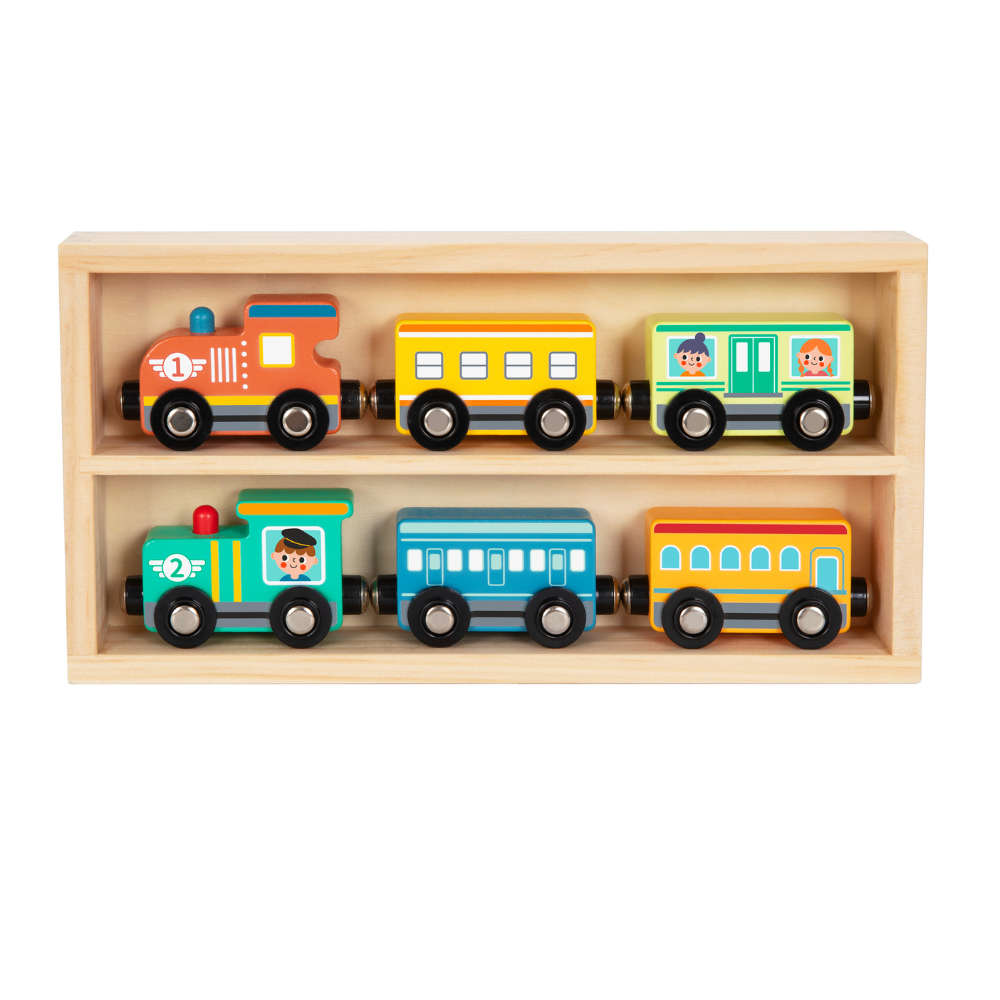 hi Pando - Magnetic Train Set With Storage Box - 7pcs