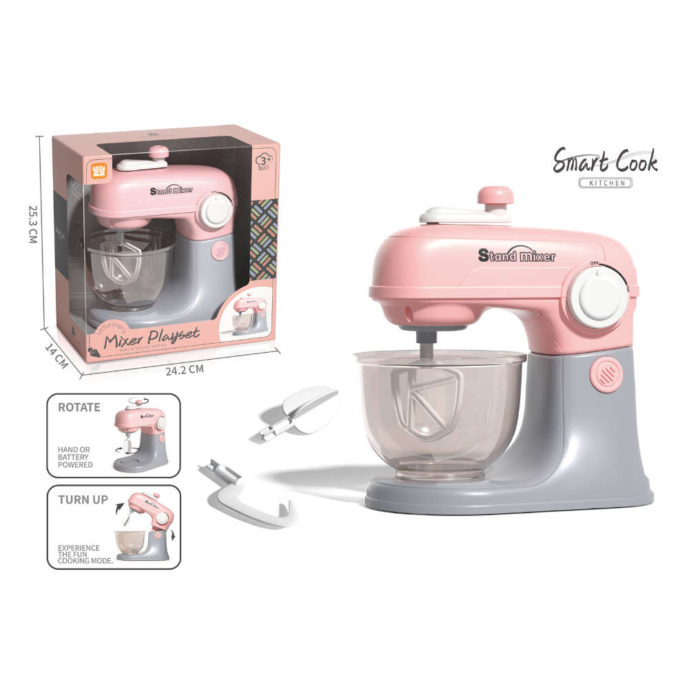 Pretend & Play Stand Mixer - Rotating Baking Set - Pink