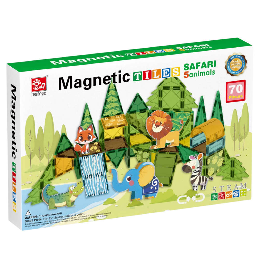 Magnetic Tiles - Wild Animals Set - 70 Pieces