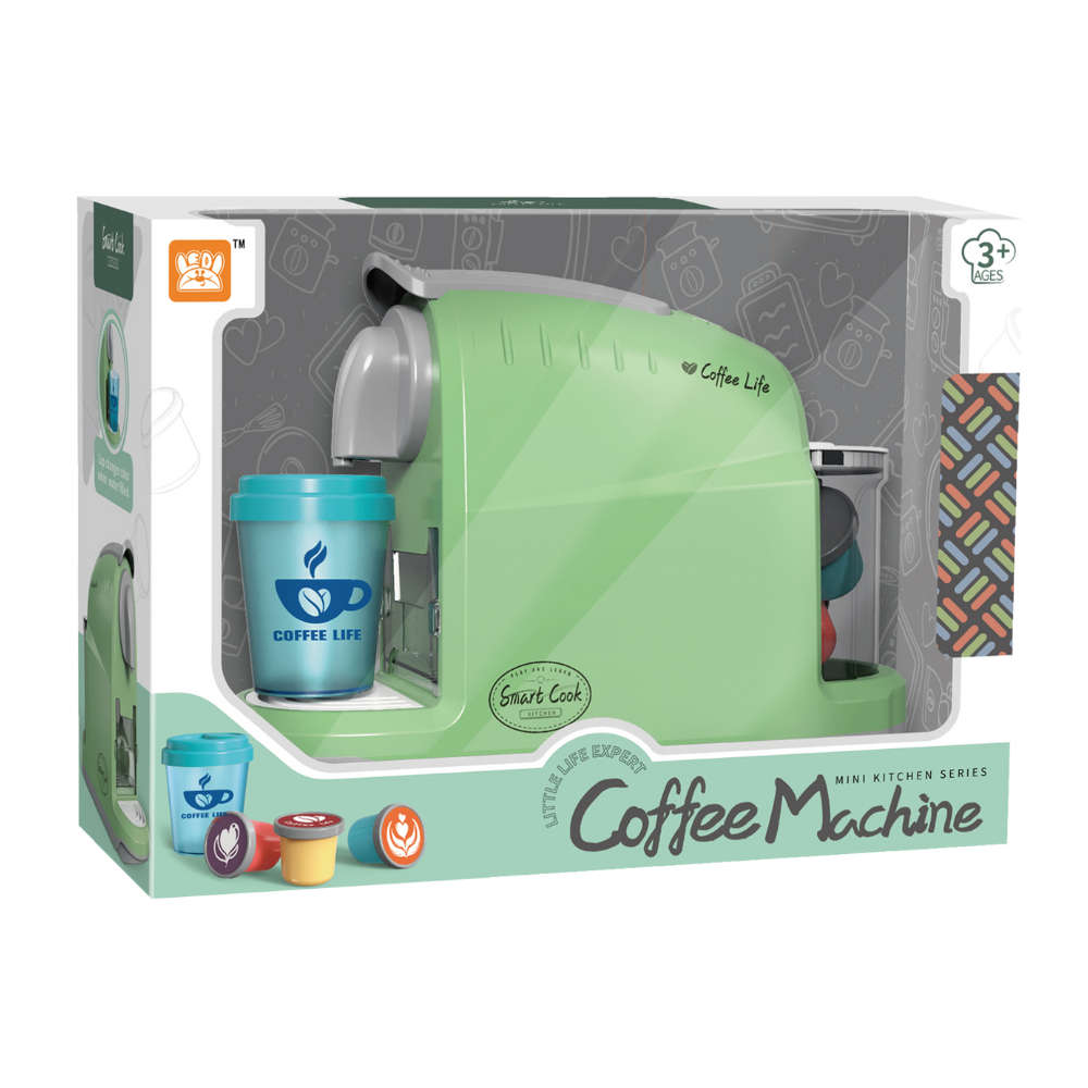 Pretend & Play Coffee Maker Set with Sounds & Colour Changing Cup - Green