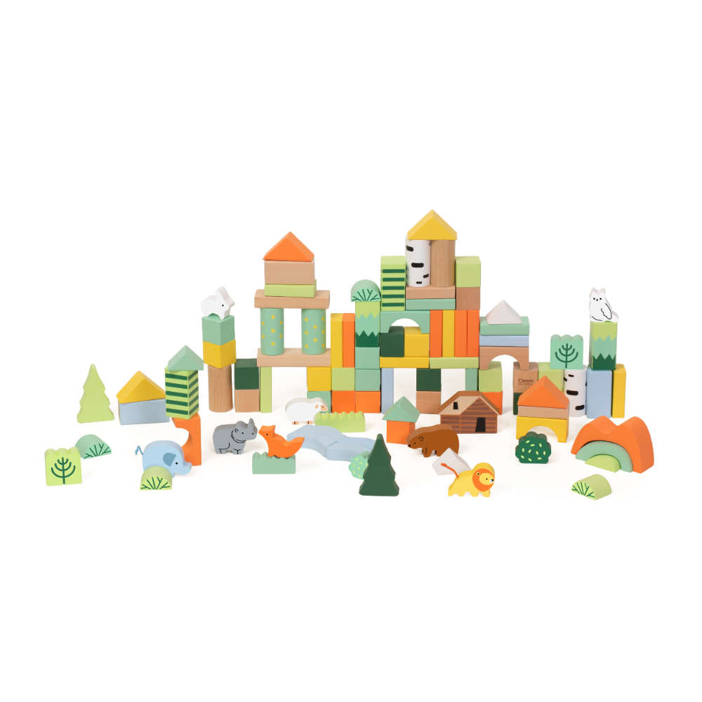 Classic World - Wooden Forest Building Blocks - 100pcs
