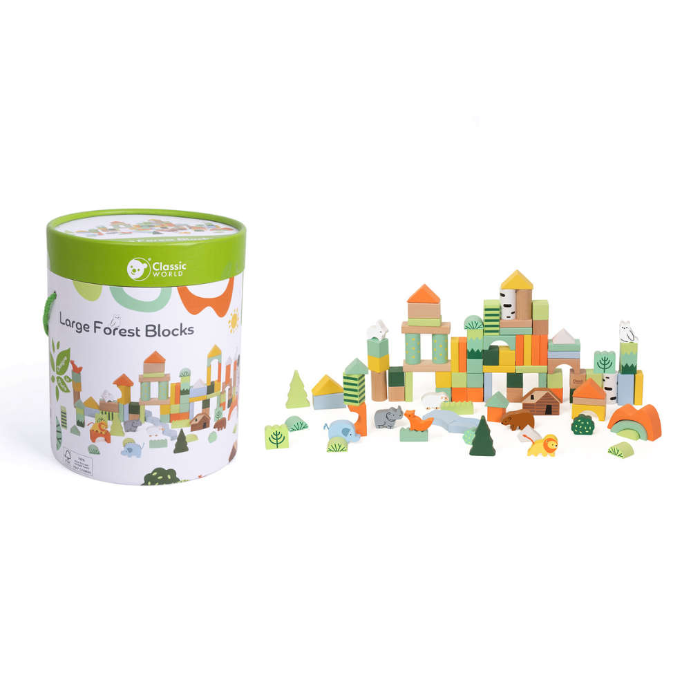 Classic World - Wooden Forest Building Blocks - 100pcs