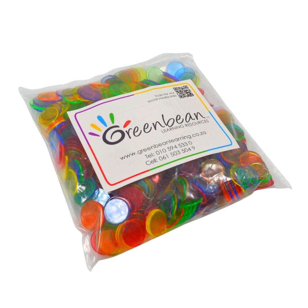 Greenbean - Translucent Round Counters - 6 Colours, 25mm, 500pcs