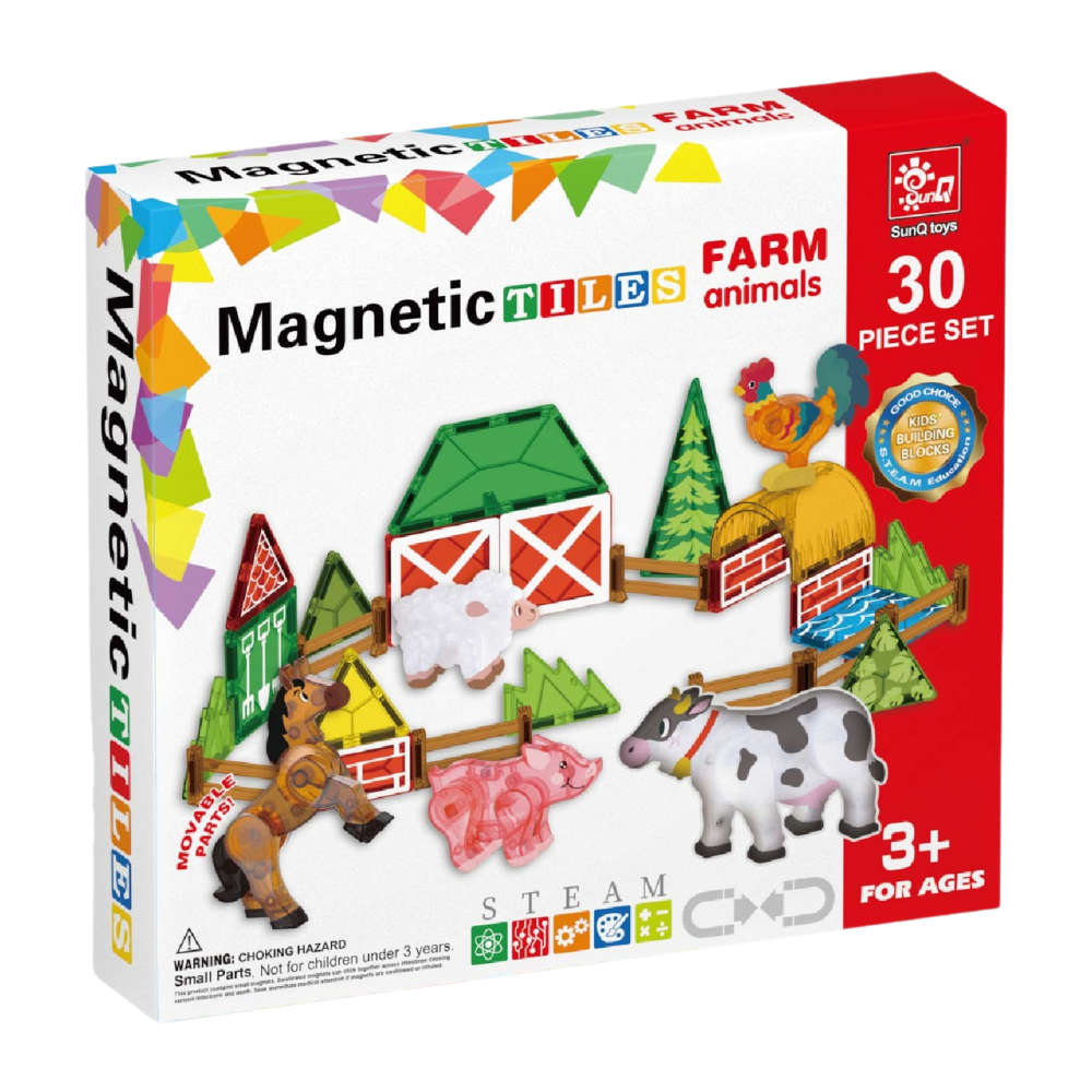 Magnetic Tiles - Farm Animal Set - 30 Pieces
